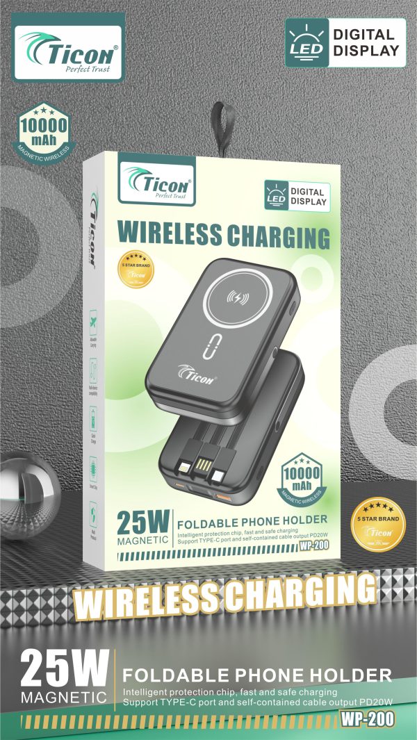 WP-200 Wireless charging Available with 3IN1 Cable & Digital Display ☑️