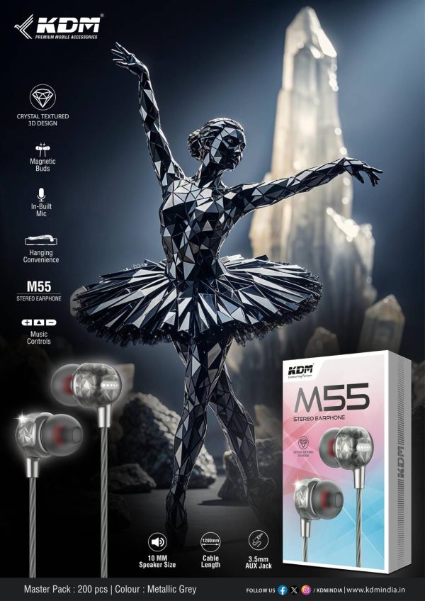 KDM-M55 STEREO EARPHONE (1200MM CABLE LENGTH)
