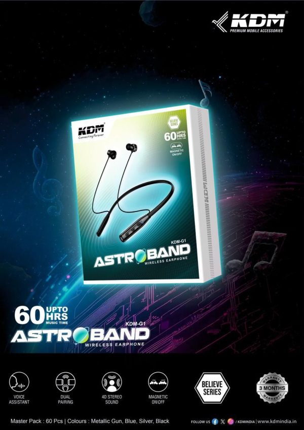KDM-G1 ASTROBAND (UP TO 60Hrs ⏳ MUSIC 🎶 TIME)