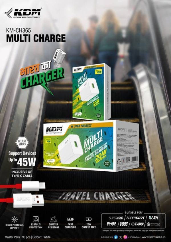 KDM KM-CH365 MULTI CHARGE (20W⚡️) BELIEVE SERIES